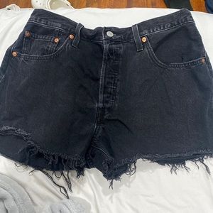 Levi black denim shorts